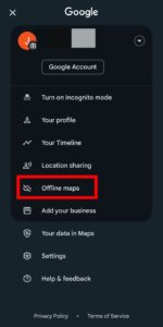Offline maps in Google maps