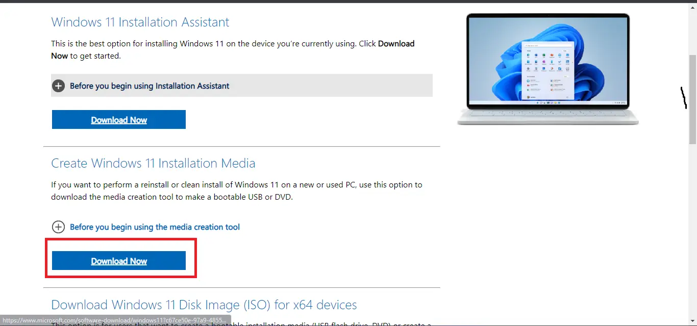 Download windows 11 installation media