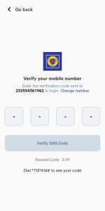 An image of the ECG power app where you verify your mobile number
