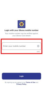 an image of the ECG power app showing where to input your mobile number